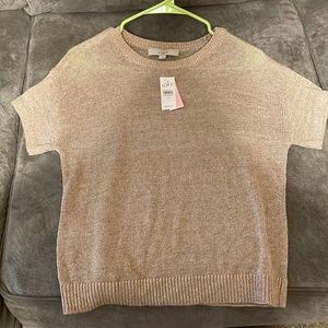 Gold sparkly light pink/cream colored top from Loft.